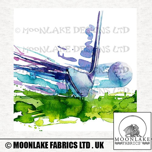 Golf club watercolor splatter - club,