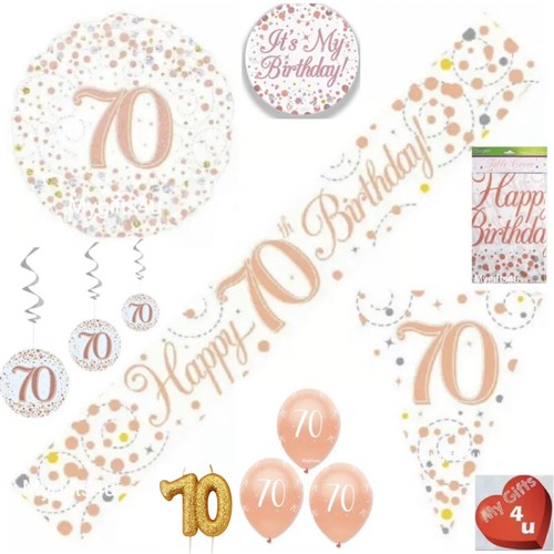 Rose gold 70th happy - gold,