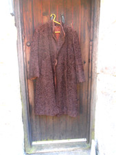 Vintage Faux fur /astrakhan Teddy Bear coat, brown  curly wool. Pockets. Size M.