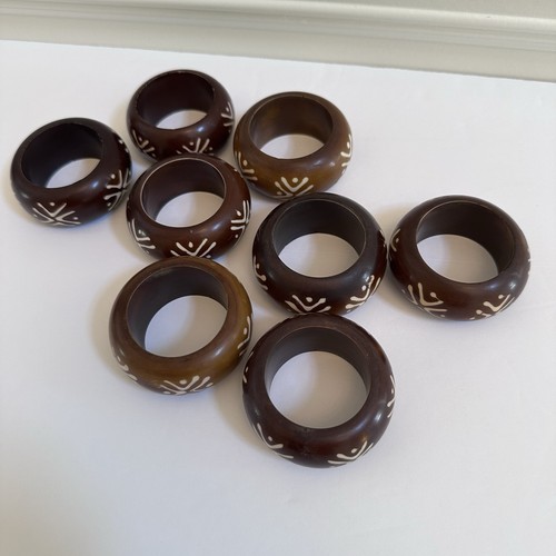 Vintage wood napkin rings - vintage, 8