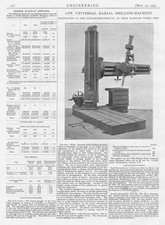 6ft Universal Radial Drilling Machine Antique Engineering Print 1905