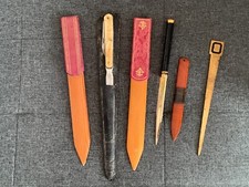 Lot of 6 Vintage letter opener paper wooden knife made Italy/ Pierre Cardin