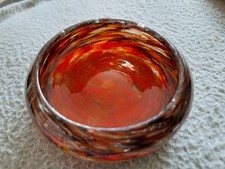 Antique John Moncrieff Monart, Aventurine, Scottish Art Glass pin dish. 