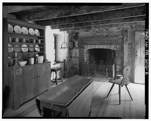Yost log house interior - log,