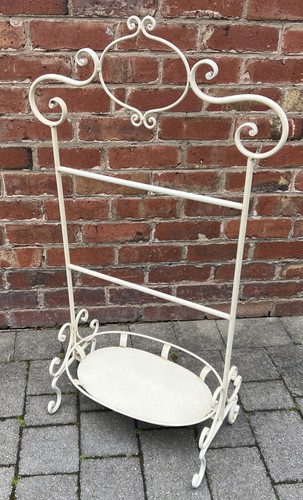 1930s towel rail stand - towel, cream