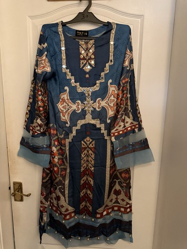 Blue miror design dress - miror, size
