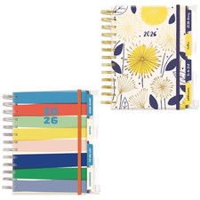2026 Diary A5 Week To View Spiral Bound Planner Organiser With Tabs & Wallet