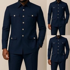 Outdoor Navy Blue Men Suit