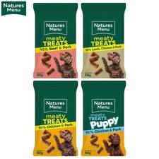 Natures Menu Dog Treats Real Meaty 95% Puppy Training Treat 50g 3 Flavours Deal