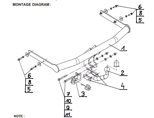 Swan neck tow bar for - neck,