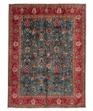 STUNNING VINTAGE TEBRIZ RUG HAND MADE PERSIAN WOOL CARPET CLEAN 11'9" x 8'2"
