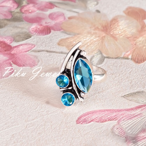 London blue topaz gemstone - topaz, 925