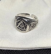 S925 Silver Masonic Ring