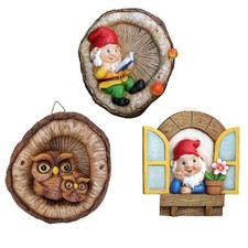 Delicate Gnomes Tree Faces Hangings for Outdoor Yard and Garden Ornamentation