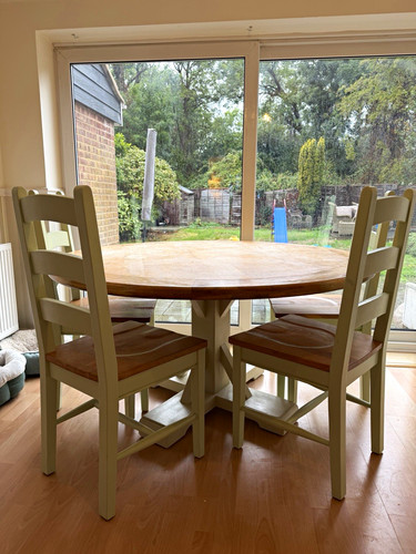 Round wood dining table 6 - round,