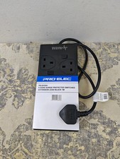 PRO ELEC PELB1934 1m 6 Way Individually Switched Surge Protected Extension Lead
