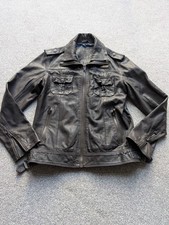 Superdry leather jacket - leather, mens