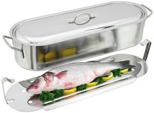 Fish Poacher Salmon Poacher Stainless Steel 45 cm 7.3 litre