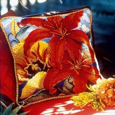 1994 Ehrman Tapestry Needlepoint Kit "Lilies" By Elian McCready 16" × 16"