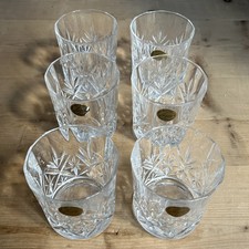 Set Of 6 Crystal D’Arques Whiskey Tumblers. 24% Lead Crystal. 7.8cm Tall. Unused