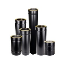Black Twin Wall Flue Pipe Wood