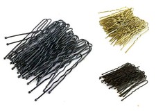 36 Waved Hair Pins Black Blonde Brown Bun Pins Hair Slides Kirby Grips 4.5cm