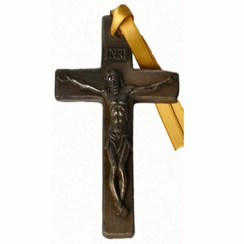 Bronze crucifix hanging - bronze,