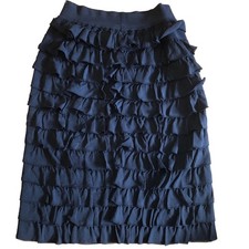 ALAÏA Ruffled Black Skirt