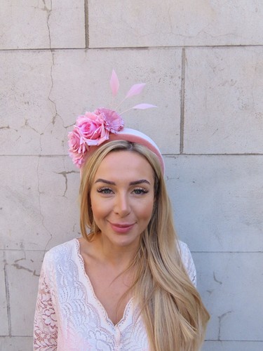 Dusky pink fascinator flower - fascinator,