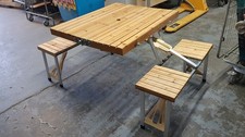 Folding Wooden Camping Picnic Table with 4 Seats – Portable Design