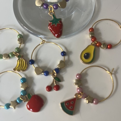 Wine glass charms - charms, 6