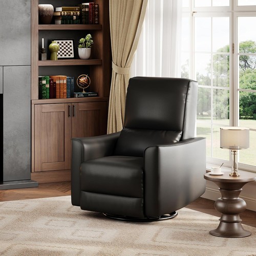 Leather manual recliner - pu,