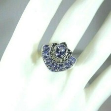 1.58 ct Natural Tanzanite Solid Sterling Silver Filigree Victorian Inspired Ring