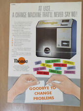Thomas Automatics 3002 Note Change Machine Arcade Game A4 Sales Flyer / Brochure