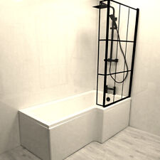 Designer Left & Right Hand L Shaped Shower Bath Tub 1800 1600 1700 Shower Screen