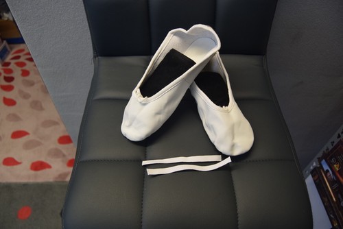 White leather full sole ballet - white,