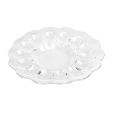 Glass Plate for Eggs 30 cm Table Decor Kitchen Dining Tool