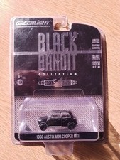 Greenlight Limited Edition 1960 Classic Mini Cooper MK 1. Black Bandit 1:64