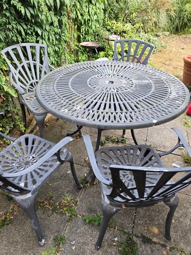 Cast iron table - and, chairs