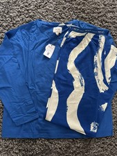 New Next  women’s PJ’s Pyjamas Set Sleep top & Lounge pants Size M Blue