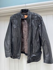 Men’s Hugo Boss Zipped Leather Jacket Medium
