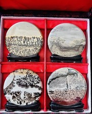 Set of 4 Bonsai Suiseki Natural Guohua Stones 