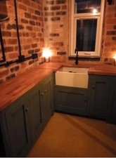 Belfast Sink Unit, Sink And 3 Door Base Unit With Solid Pine Worktop