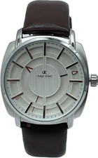 Oskar Emil Classic INDUS Mens Quality Stainless Steel Watch Brown Leather Strap