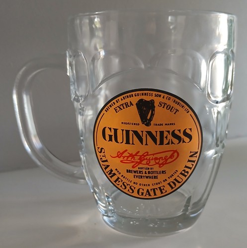 Guinness pint glass dimpled - guinness, glass,