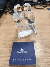 Swarovski Crystal Budgies on A Branch Figurine - Model Number: 680627 - No Box