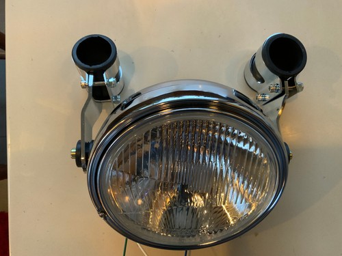 Chrome motorcycle headlight - motorcycle,