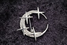 Moon & Stars Brooch Silver