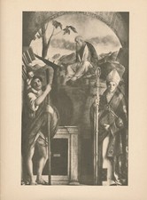 100+yr Old Original c1924 Antique Art Print JAN GIOVANNI ALTARPIECE By G Bellini