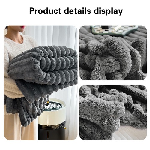 Large ribbed faux fur warm - ribbed,